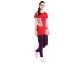 Bodyactive Women Red Round Neck Tee-TS15-RED