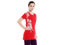 Bodyactive Women Red Round Neck Tee-TS15-RED