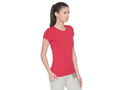 Bodyactive Women Red Round Neck Tee-TS19-RED