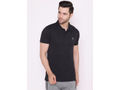 Bodyactive Solid Casual Half Sleeve Cotton Rich Pique Polo T-Shirt for Men -TS50-BLK