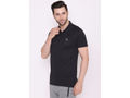 Bodyactive Solid Casual Half Sleeve Cotton Rich Pique Polo T-Shirt for Men -TS50-BLK