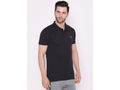 Bodyactive Solid Casual Half Sleeve Cotton Rich Pique Polo T-Shirt for Men -TS50-BLK