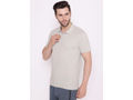 Bodyactive Solid Casual Half Sleeve Cotton Rich Pique Polo T-Shirt for Men -TS50-GREY