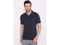 Bodyactive Solid Casual Half Sleeve Cotton Rich Pique Polo T-Shirt for Men -TS50-NAV