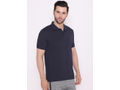 Bodyactive Solid Casual Half Sleeve Cotton Rich Pique Polo T-Shirt for Men -TS50-NAV