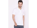 Bodyactive Solid Casual Half Sleeve Cotton Rich Pique Polo T-Shirt for Men -TS50-WHITE