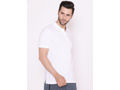 Bodyactive Solid Casual Half Sleeve Cotton Rich Pique Polo T-Shirt for Men -TS50-WHITE