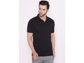 Bodyactive Solid Casual Half Sleeve Cotton Rich Pique Polo T-Shirt for Men with Chest Pocket-TS51-BLK