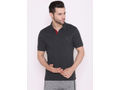 Bodyactive Solid Casual Half Sleeve Cotton Rich V neck Pique Polo T-Shirt for Men-TS52-DGRMLWI