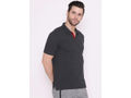 Bodyactive Solid Casual Half Sleeve Cotton Rich V neck Pique Polo T-Shirt for Men-TS52-DGRMLWI