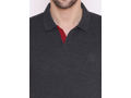 Bodyactive Solid Casual Half Sleeve Cotton Rich V neck Pique Polo T-Shirt for Men-TS52-DGRMLWI