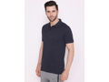 Bodyactive Solid Casual Half Sleeve Cotton Rich Pique Polo T-Shirt for Men with Chest Pocket-TS51-NAV