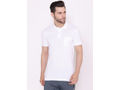 Bodyactive Solid Casual Half Sleeve Cotton Rich Pique Polo T-Shirt for Men with Chest Pocket-TS51-WHITE