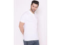 Bodyactive Solid Casual Half Sleeve Cotton Rich Pique Polo T-Shirt for Men with Chest Pocket-TS51-WHITE