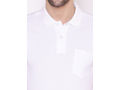 Bodyactive Solid Casual Half Sleeve Cotton Rich Pique Polo T-Shirt for Men with Chest Pocket-TS51-WHITE