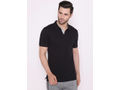 Bodyactive Solid Casual Half Sleeve Cotton Rich V neck Pique Polo T-Shirt for Men-TS52-BLK-GRY