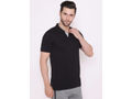 Bodyactive Solid Casual Half Sleeve Cotton Rich V neck Pique Polo T-Shirt for Men-TS52-BLK-GRY