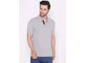 Bodyactive Solid Casual Half Sleeve Cotton Rich V neck Pique Polo T-Shirt for Men-TS52-GRML-BLK