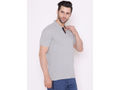 Bodyactive Solid Casual Half Sleeve Cotton Rich V neck Pique Polo T-Shirt for Men-TS52-GRML-BLK