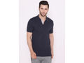 Bodyactive Solid Casual Half Sleeve Cotton Rich V neck Pique Polo T-Shirt for Men-TS52-NAV-GRY