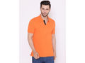 Bodyactive Solid Casual Half Sleeve Cotton Rich V neck Pique Polo T-Shirt for Men-TS52-PUM-BLK
