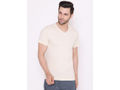 Bodyactive Modern Fit V Neck Half Sleeve T-Shirt for Men-TS60-NAT