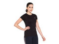 Bodyactive Women Round neck Half Sleeve Viscose T-shirt in 1pcs-TS83-BLK