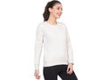 Bodyactive Women Cotton Fleece Blend Grey Solid Crew Neck Sweatshirt-TSW112_ECRMEL