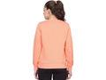 Bodyactive Women Cotton Fleece Blend Orange Solid Crew Neck Sweatshirt-TSW112_PCH