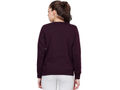 Bodyactive Women Cotton Fleece Blend Purple Solid Crew Neck Sweatshirt-TSW112_WI