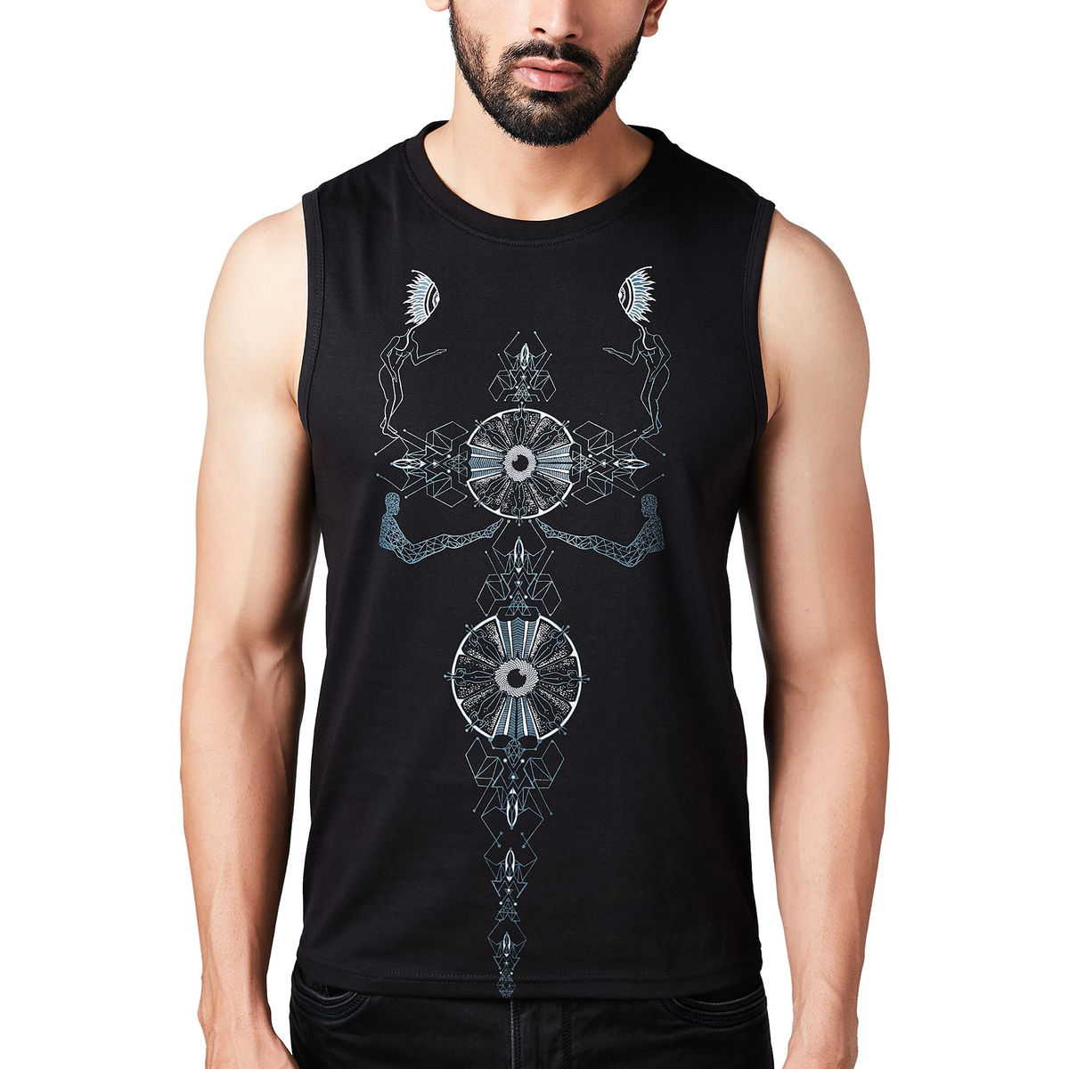 Trishul Visionary graphic art men's sleeveless t-shirt