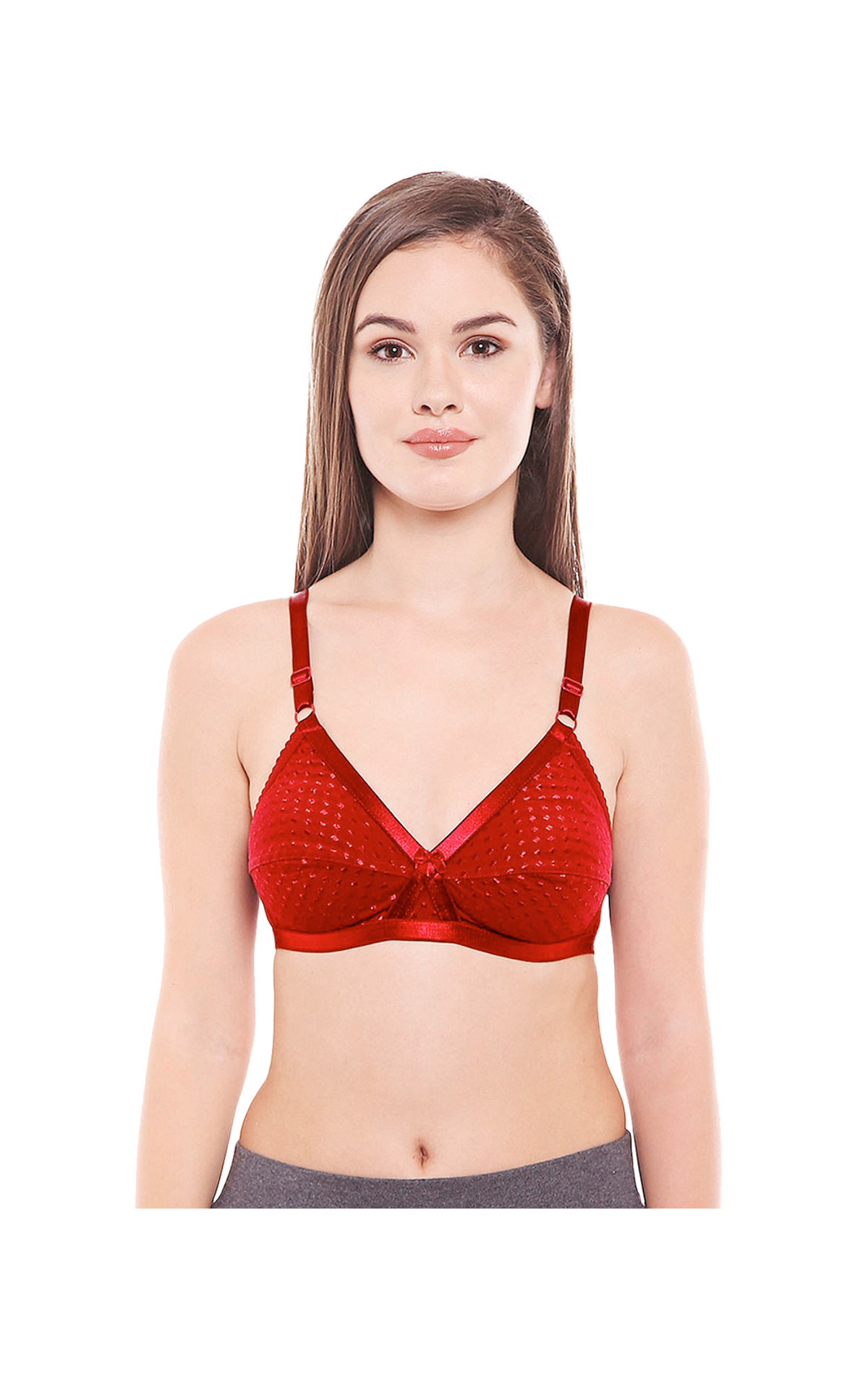 Bodycare cotton blend wirefree adjustable straps comfortable non padded  bra-6591COR