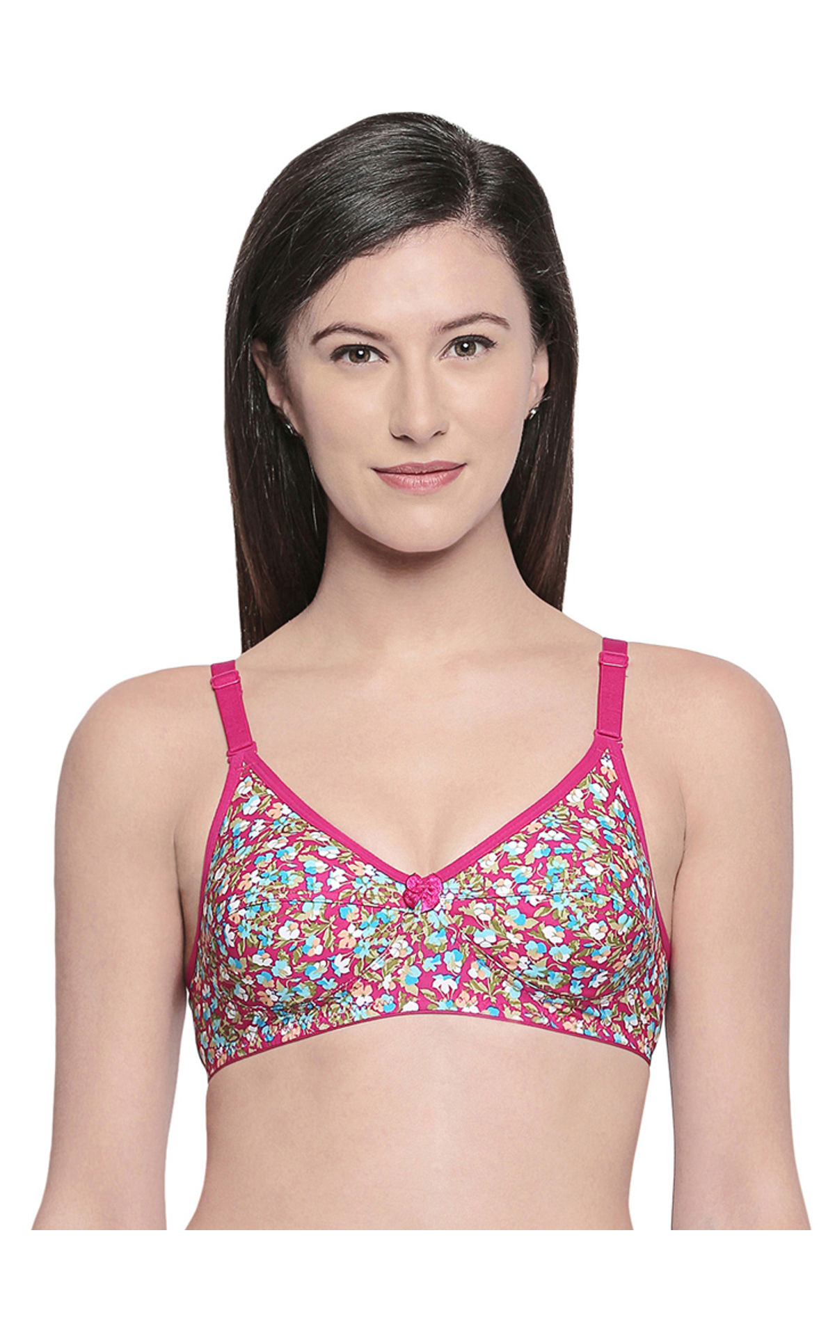 Buy BODYCARE Women's Cotton Solid Color Full Coverage Pack of 4 Bra -  Multi-Color Online