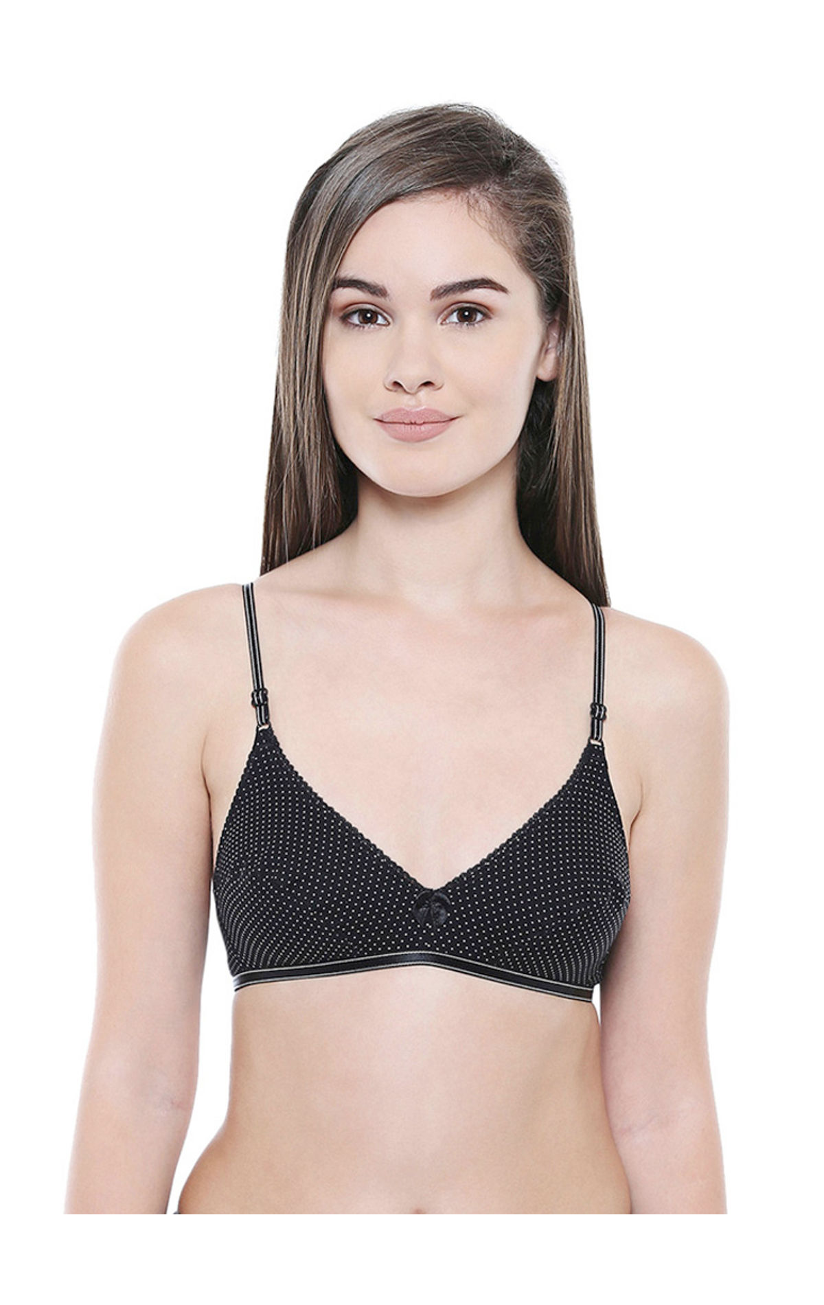 Bodycare Cotton Black, Skin Color Bra 1570BS (Pack of 2)