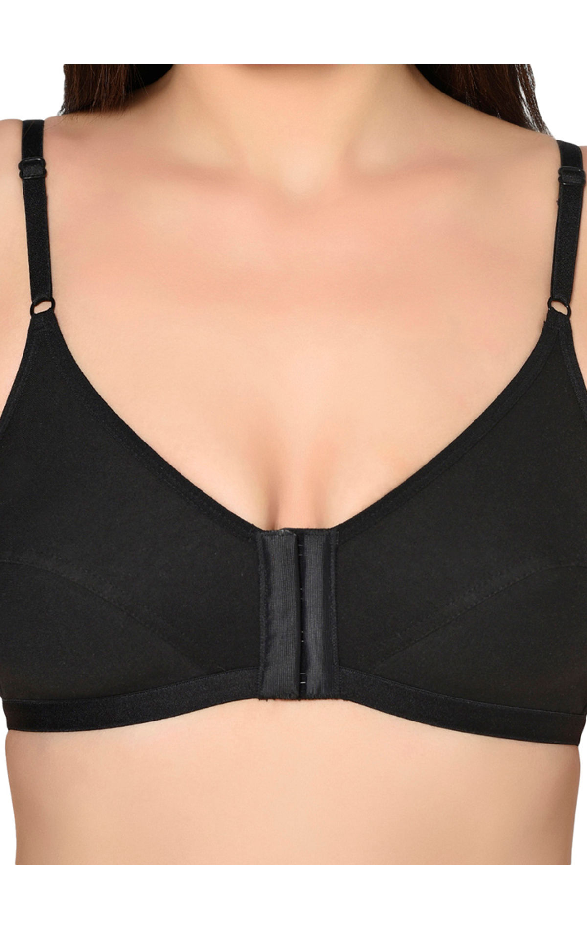 Buy Bodysize Front Open Women's Bra with Twin Adjuster (MELANGE-BLACK-34)  Online at Best Prices in India - JioMart.