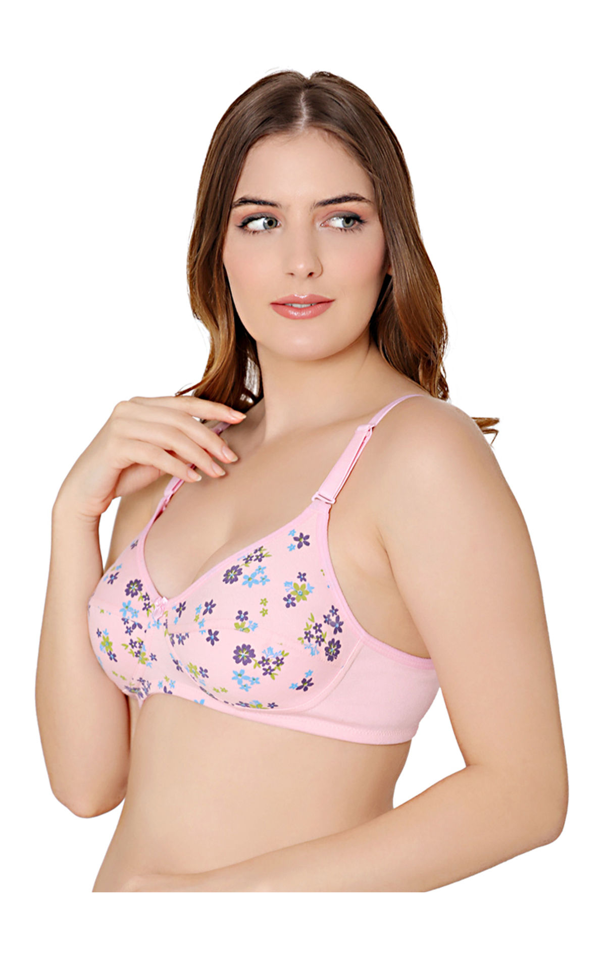 Bodycare cotton blend wirefree adjustable straps comfortable non padded bra -6591PI