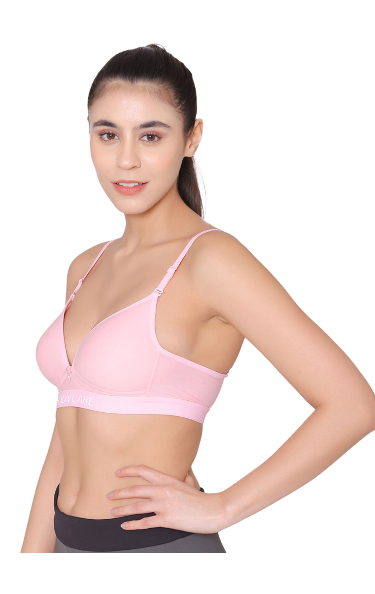 Bodycare Wire Free, Seamless Padded Sports Bra -1606-pink, 1606-pink