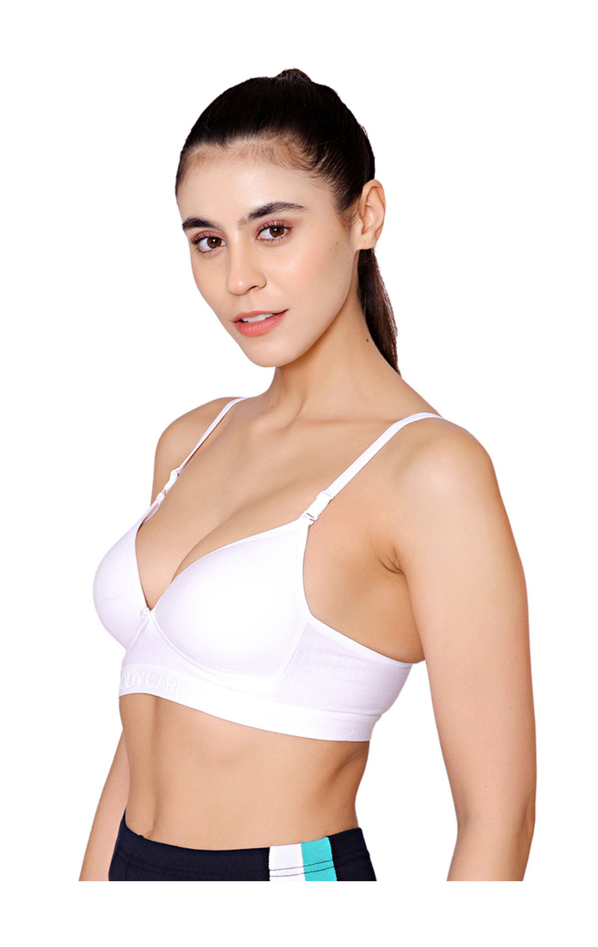 BODYCARE 1606-WHITE Cotton, Spandex Full Coverage Wirefree Seamless Padded Sports  Bra (30B, White) in Rajahmundry at best price by Raj Banians ( Jayalakshmi  Traders) - Justdial