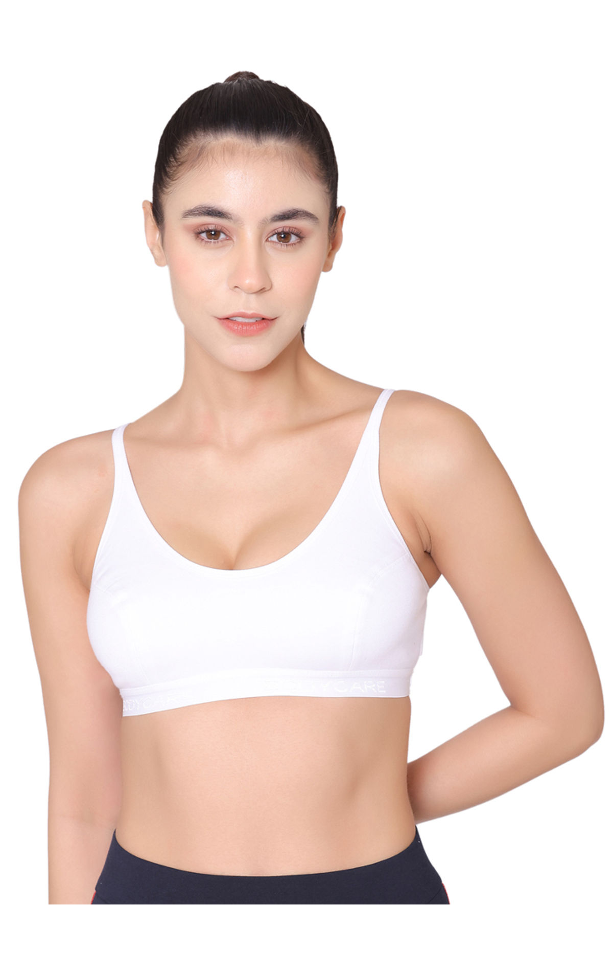 BODYCARE Seamless, Wire Free, Padded Sports Bra Black,Beige