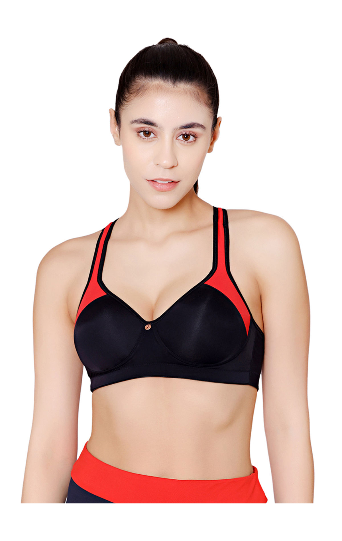 Bodycare Polyamide spandex broad straps seamless padded sports bra-1624B