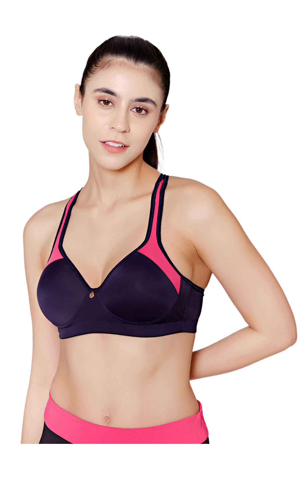 Navy Basic Seamless Padded Sports Bra