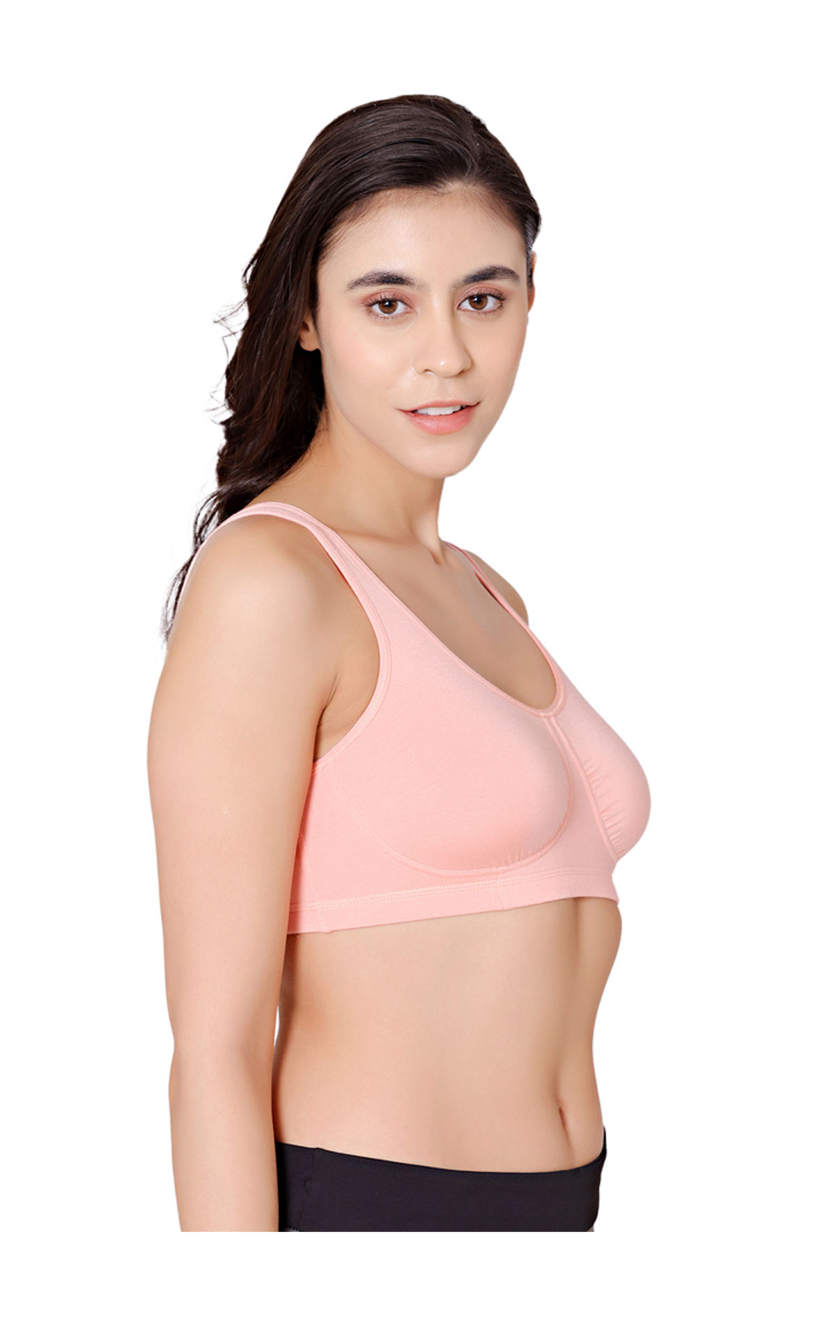 Bodycare modal spandex wirefree broad straps soft cup sleep bra-1625SKY