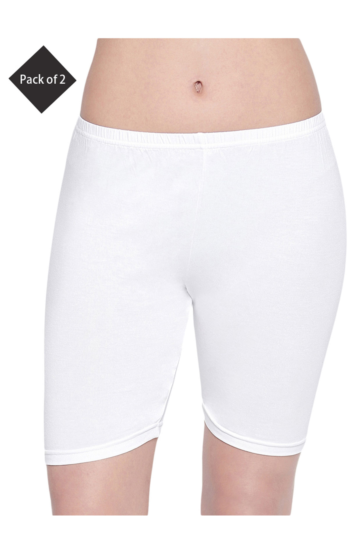 Bodycare Pack Of 2 Cycling Shorts Panties In White Color-16w, 16w