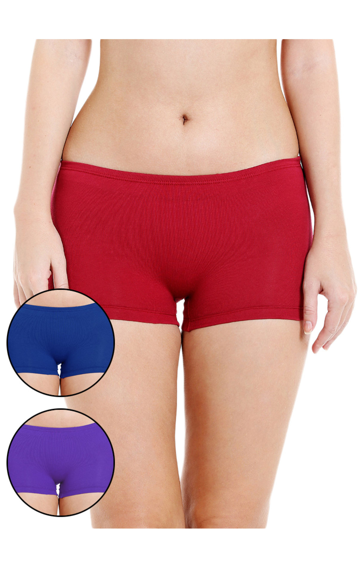 Bodycare Pack Of 3 Boyshorts In Cotton Spandex-19d, 19d