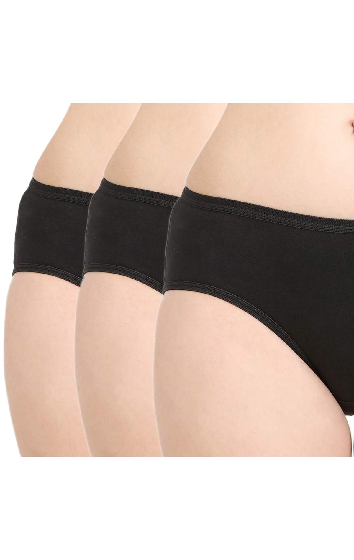 Bodycare Pack Of 3 100 Cotton Classic Panties In Black Color-26b, 26-black