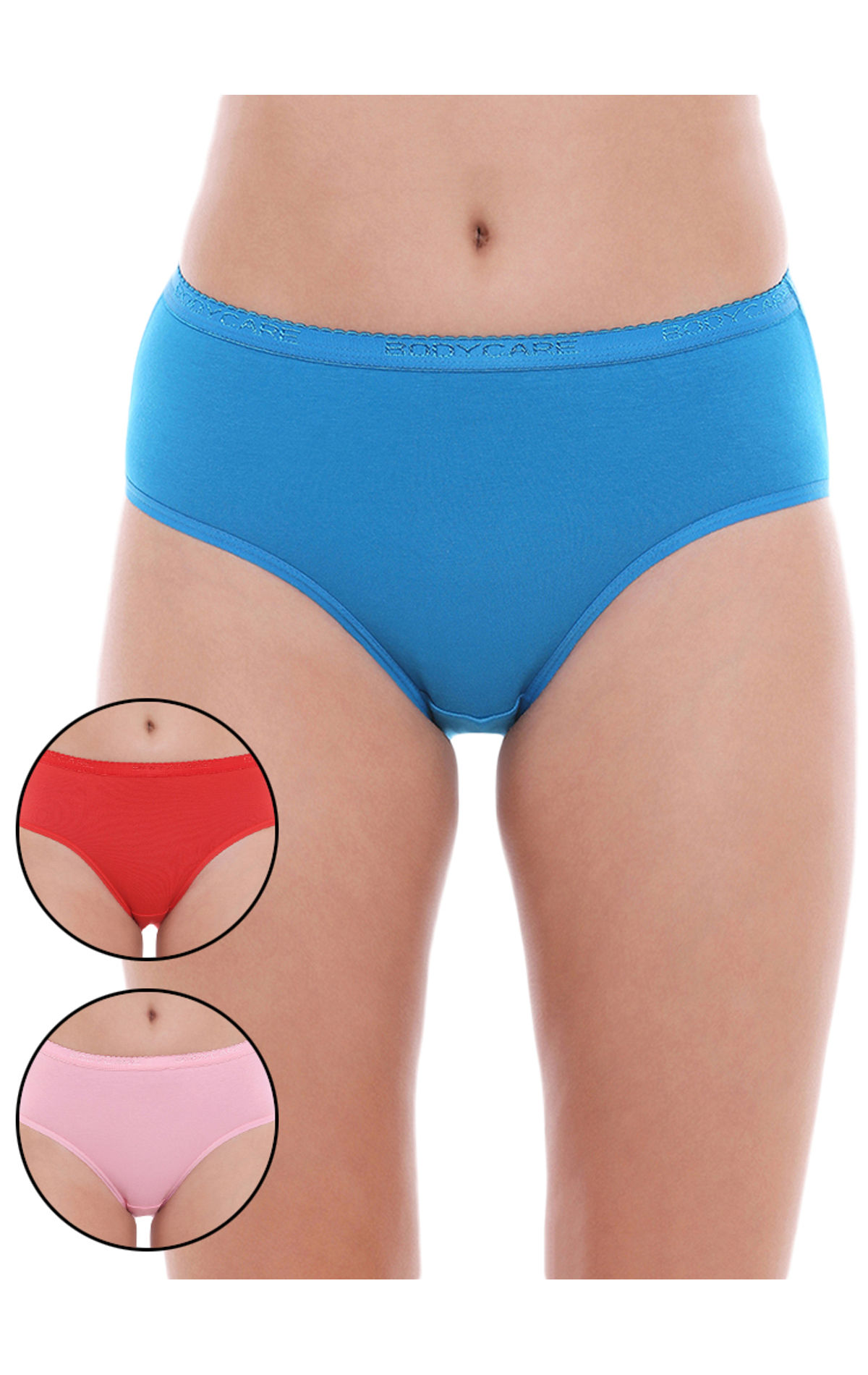 Bodycare Pack Of 3 Hipster Style Cotton Briefs In Assorted Colors With  Broad Elastic Band-e56, E56