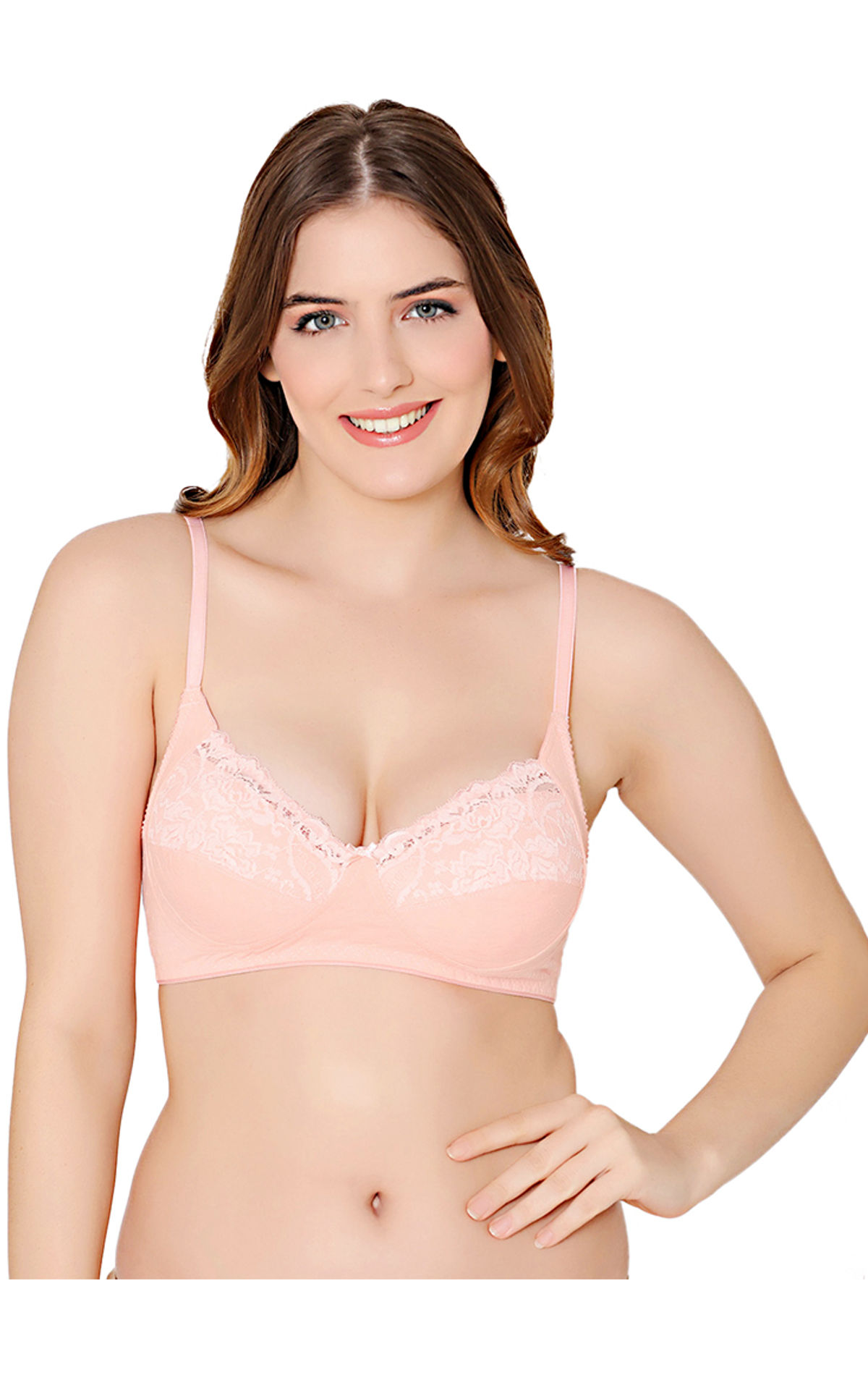 Bodycare Lace Bra - Non-Padded, Wirefree & Full Coverage-1501Skin