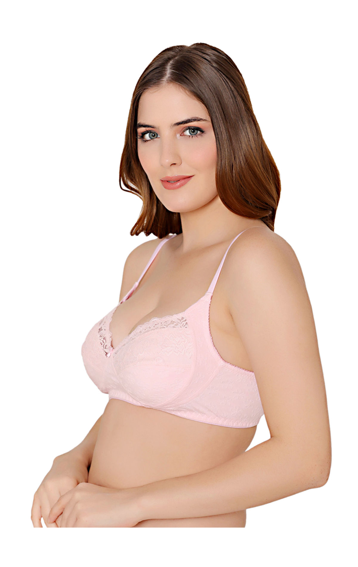 Bodycare cotton spandex wirefree adjustable straps designer net cup non  padded bra-5506PI