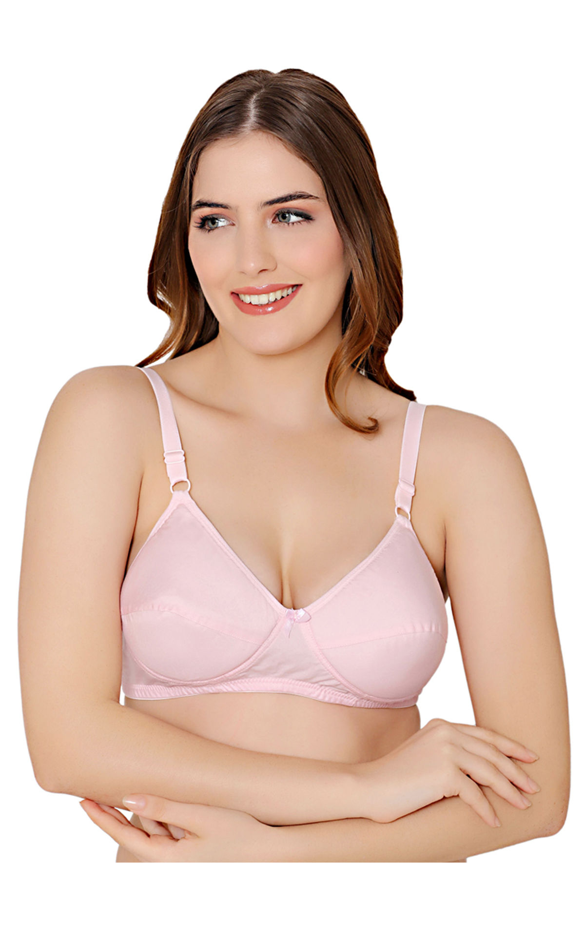 Bodycare cotton wirefree adjustable straps soft cup padded bra-5543PI