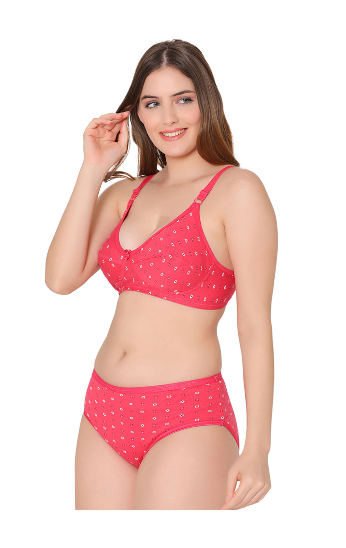 Buy Bodycare Women Combed Cotton Printed Rani Bra & Panty (Set of